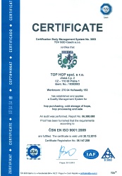 TOP HOP Ltd. successfully certified